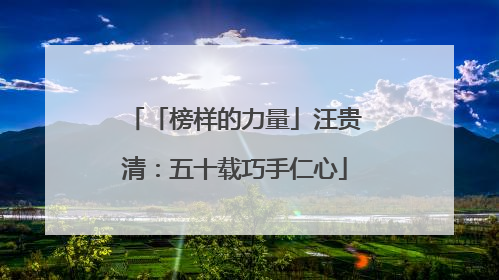 「榜样的力量」汪贵清：五十载巧手仁心