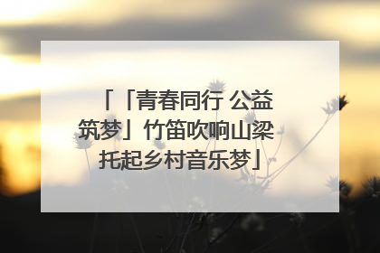 「青春同行 公益筑梦」竹笛吹响山梁 托起乡村音乐梦