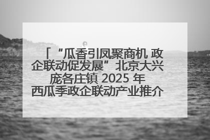 “瓜香引凤聚商机 政企联动促发展”北京大兴庞各庄镇 2025 年西瓜季政企联动产业推介活动圆满举行