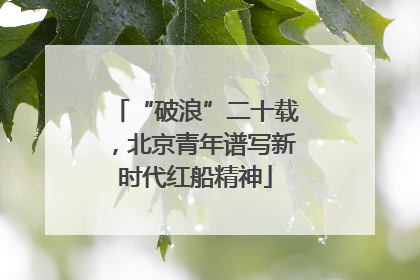 “破浪”二十载，北京青年谱写新时代红船精神