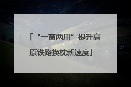 “一窗两用”提升高原铁路换枕新速度