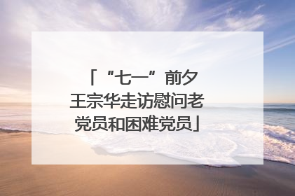 “七一”前夕 王宗华走访慰问老党员和困难党员
