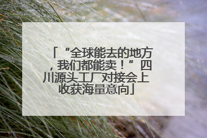 “全球能去的地方，我们都能卖！”四川源头工厂对接会上收获海量意向