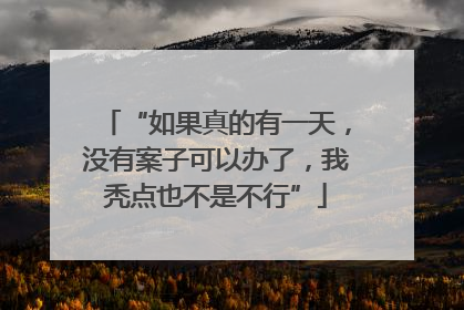 “如果真的有一天，没有案子可以办了，我秃点也不是不行”