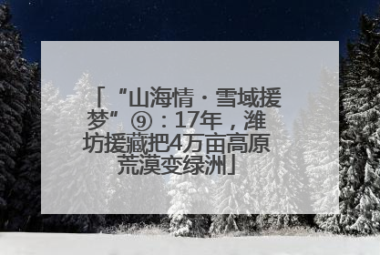 “山海情・雪域援梦”⑨：17年，潍坊援藏把4万亩高原荒漠变绿洲