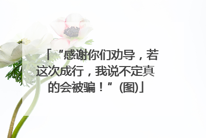 “感谢你们劝导，若这次成行，我说不定真的会被骗！”(图)