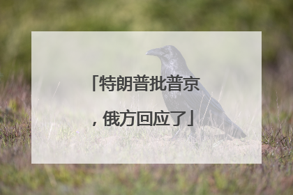 特朗普批普京，俄方回应了