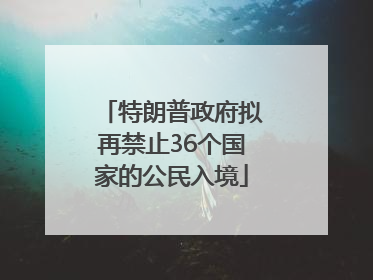 特朗普政府拟再禁止36个国家的公民入境