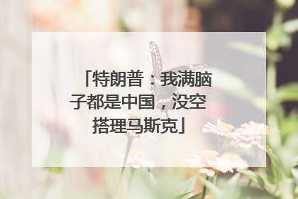 特朗普：我满脑子都是中国，没空搭理马斯克