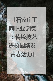 石家庄工商职业学院：传统技艺进校园焕发青春活力