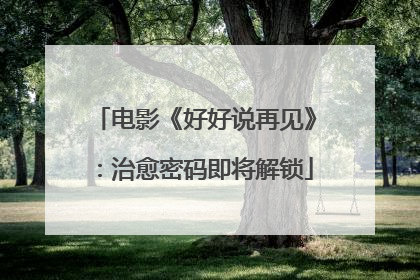 电影《好好说再见》：治愈密码即将解锁
