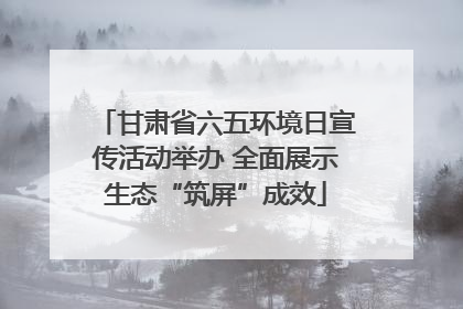甘肃省六五环境日宣传活动举办 全面展示生态“筑屏”成效