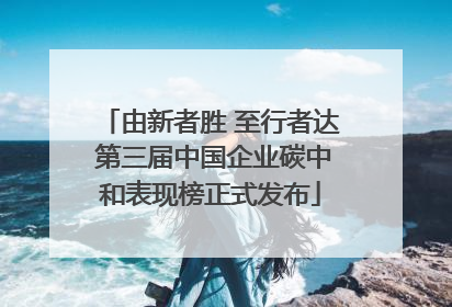 由新者胜 至行者达 第三届中国企业碳中和表现榜正式发布