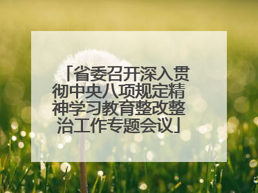 省委召开深入贯彻中央八项规定精神学习教育整改整治工作专题会议