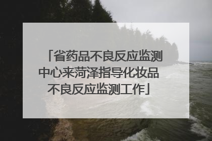 省药品不良反应监测中心来菏泽指导化妆品不良反应监测工作