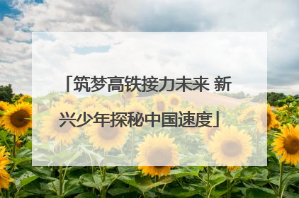 筑梦高铁接力未来 新兴少年探秘中国速度