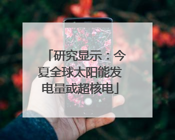 研究显示：今夏全球太阳能发电量或超核电