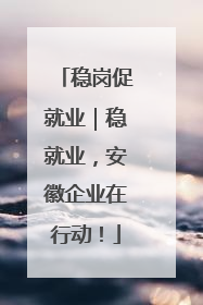 稳岗促就业｜稳就业，安徽企业在行动！