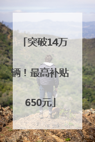 突破14万辆！最高补贴650元