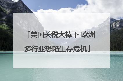 美国关税大棒下 欧洲多行业恐陷生存危机