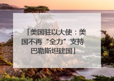 美国驻以大使：美国不再“全力”支持巴勒斯坦建国