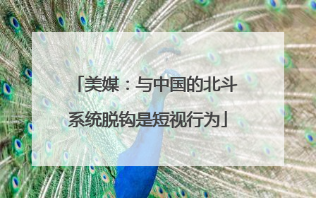 美媒：与中国的北斗系统脱钩是短视行为