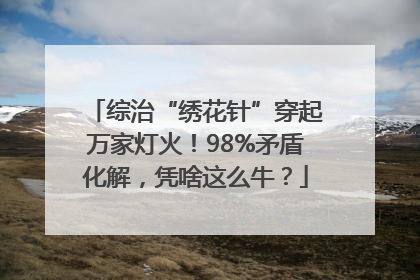 综治“绣花针”穿起万家灯火！98%矛盾化解，凭啥这么牛？