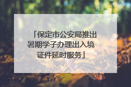 保定市公安局推出暑期学子办理出入境证件延时服务
