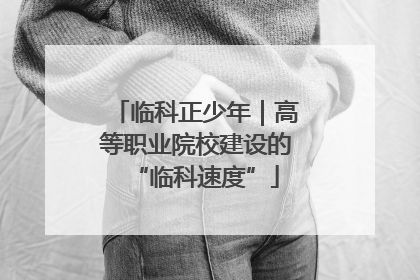 临科正少年｜高等职业院校建设的“临科速度”