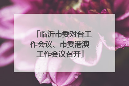 临沂市委对台工作会议、市委港澳工作会议召开