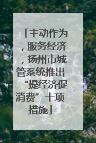 主动作为，服务经济，扬州市城管系统推出“提经济促消费”十项措施