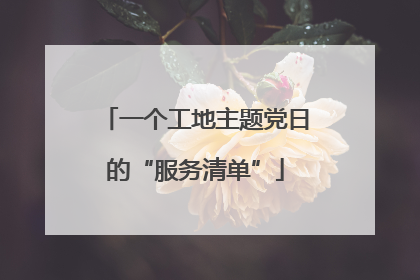 一个工地主题党日的“服务清单”