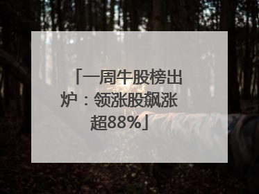 一周牛股榜出炉：领涨股飙涨超88%