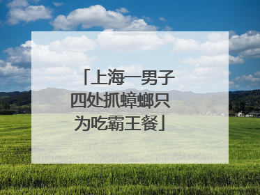 上海一男子四处抓蟑螂只为吃霸王餐