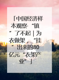 中国经济样本观察·“镇”了不起｜为衣做架，“挂”出来的80亿元“衣架产业”