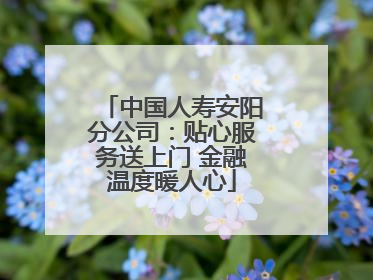 中国人寿安阳分公司：贴心服务送上门 金融温度暖人心