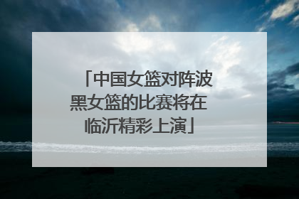 中国女篮对阵波黑女篮的比赛将在临沂精彩上演