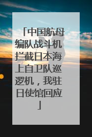 中国航母编队战斗机拦截日本海上自卫队巡逻机，我驻日使馆回应