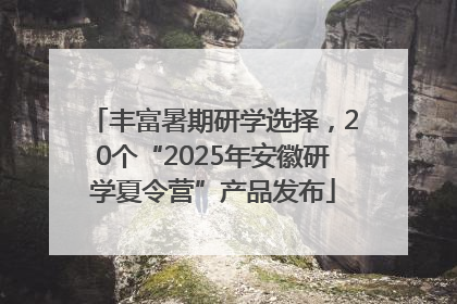 丰富暑期研学选择，20个“2025年安徽研学夏令营”产品发布