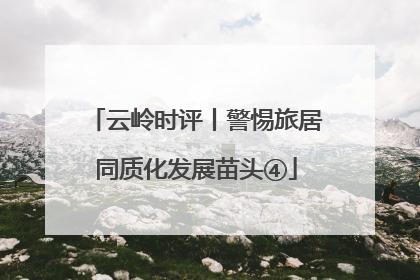 云岭时评丨警惕旅居同质化发展苗头④