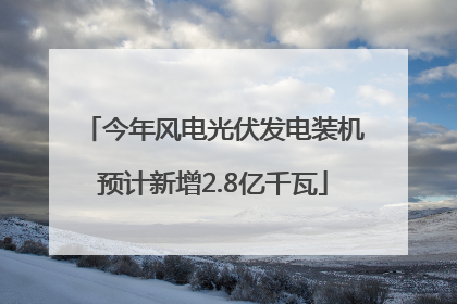 今年风电光伏发电装机预计新增2.8亿千瓦