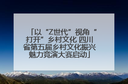 以“Z世代”视角“打开”乡村文化 四川省第五届乡村文化振兴魅力竞演大赛启动