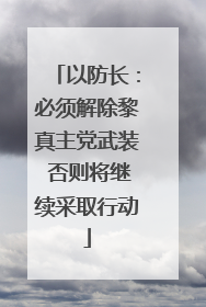 以防长：必须解除黎真主党武装 否则将继续采取行动