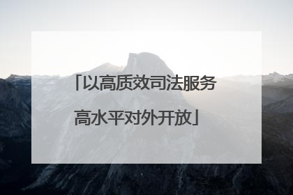 以高质效司法服务高水平对外开放