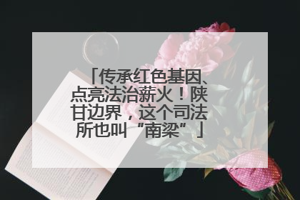 传承红色基因、点亮法治薪火！陕甘边界，这个司法所也叫“南梁”