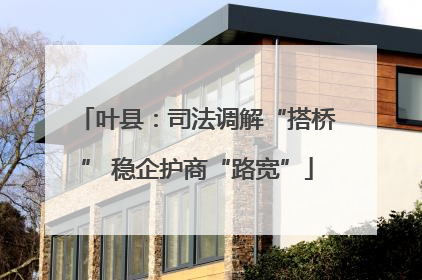 叶县：司法调解“搭桥” 稳企护商“路宽”