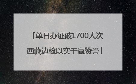 单日办证破1700人次 西藏边检以实干赢赞誉