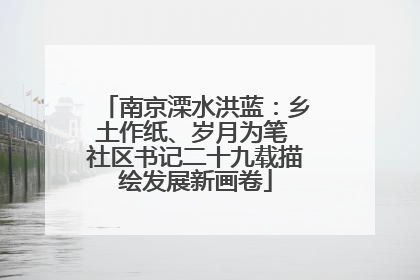 南京溧水洪蓝：乡土作纸、岁月为笔 社区书记二十九载描绘发展新画卷