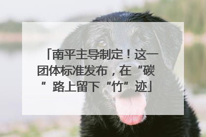 南平主导制定！这一团体标准发布，在“碳”路上留下“竹”迹