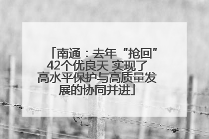 南通：去年“抢回”42个优良天 实现了高水平保护与高质量发展的协同并进